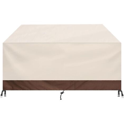 Housse Salon de Jardin ImperméAble,420D Tissu Oxford Housse de Meubles,pour Patio Table Chaises ExtéRieure etc- Beige+Coffee147x83x79cm (1/5)