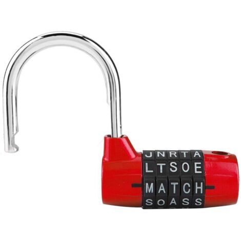 Serrure de Casier de Gymnastique, Mot de Passe de 5 Lettres Cadenas à Combinaison Verrou de Sécurité Mot de Passe de Sécurité étanche cadenas à chiffres (Rouge)