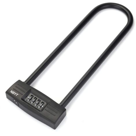 Cadenas à combinaison en U - Réinitialisable - Sécurisez votre moto, vélo ou clôture avec cette anse solide. Également parfait comme serrure de porte de bureau, serrure longue de porte ou serrure