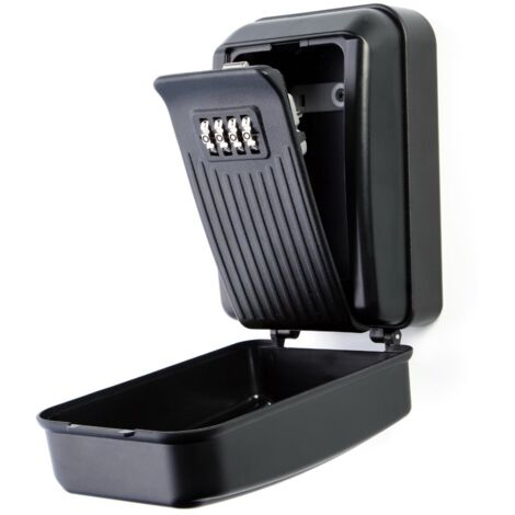 Secure Key Plus Coffre-fort à combinaison – Coffre-fort mural pour clés d'extérieur – Grand espace de rangement interne pour clés de maison ou de bureau avec serrure solide à 4 chiffres