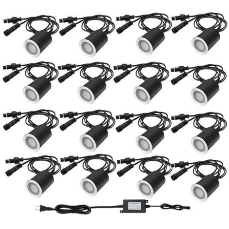 Spot encastrable exterieur 16 kits d'éclairage principal de plate-forme de LED φ32mm IP67 imperméabilisent la basse tension 12V - lumière blanche (1/5)