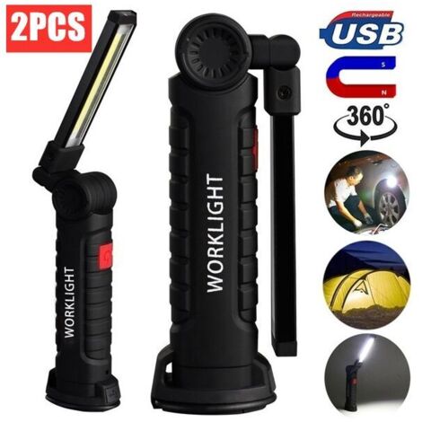 Baladeuse de chantier COB Torche Rechargeable Lampe de Travail d'Inspection Flexible - 2PC (1/5)