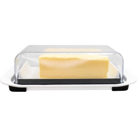 Beurrier avec Couvercle Transparent et Base antidérapante - Fermeture ajustée avec Caoutchouc pour Une Conservation optimale du Beurre (1/5)