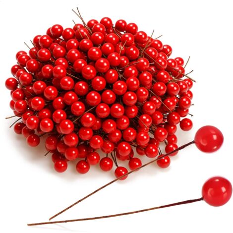 Décoration de Dispersion 150x, Branches décoratives avec Baies, brins décoratifs à Disperser comme Fournitures d'artisanat, embellir des Cadeaux (150 pièces - Fruits Rouges)