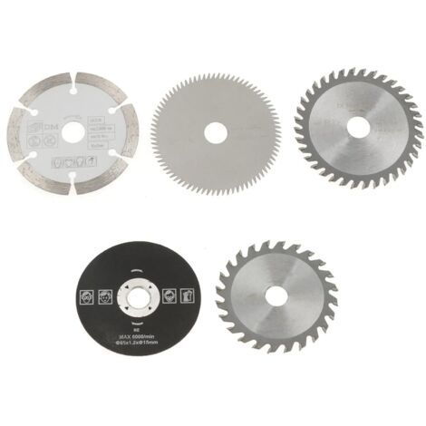 Lame de scie au carbure de 5 pièces de 85 mm, mini lame de scie circulaire au carbure de diamètre intérieur de 15 mm pour outil de coupe