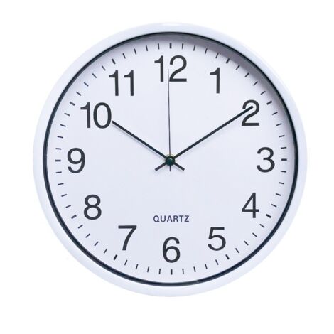 Horloge murale radio pilotée à quartz silencieuse blanche Ø 31cm avec trotteuse Changement d'heure automatique