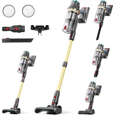 Aspirateur sans fil, 48 000 Pa/550 W/70 min, avec brosse anti-emmêlement et moteur sans balais, autoportant, écran tactile LED, pour sols durs, tapis et poils d'animaux