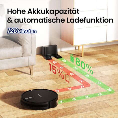 Robot Aspirateur Laveur 2 En 1 - Aspiration 3000Pa - Recharge Automatique - Contrôle APP/Alexa/Télécommande - Pour Sols Durs Et Tapis - Blanc