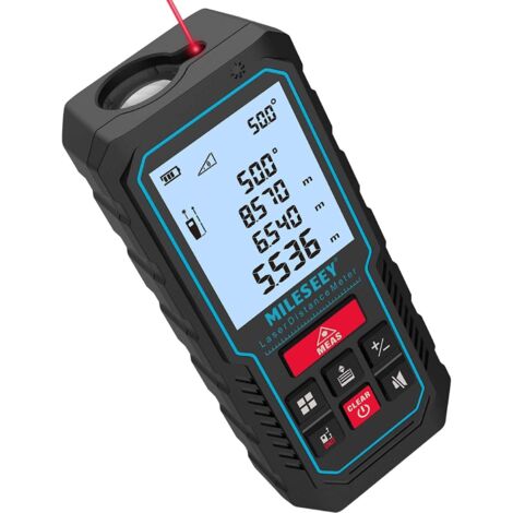 Telemetre Laser 70M, MiLESEEY Metre Laser avec Niveau Électronique Amélioré, Précision +/- 2 mm, Mesure de Distance Longueur/Hauteur/Surface, 2''LCD Rétroéclairage, Fonction Muet, Batterie Incluse
