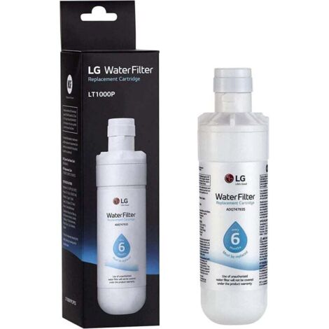 Filtre à eau de rechange pour réfrigérateur LG LT1000P – Durée de vie : 6 mois/757 litres (NSF42, NSF53 et NSF401) ADQ74793501, ADQ75795105 ou AGF80300704, blanc