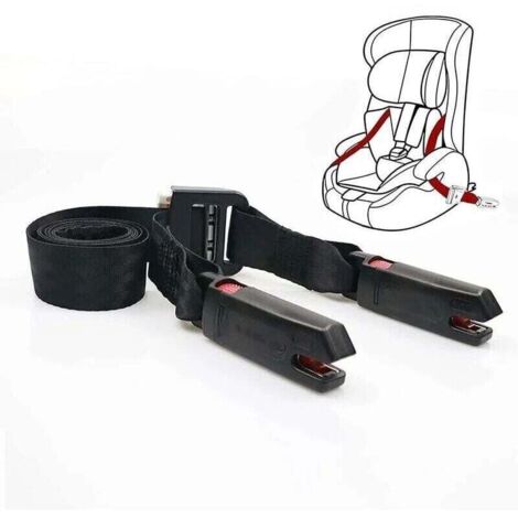 Ceinture Isofix pour siège auto universel, fermeture par un bouton, en polyester noir doux, 1,6 m, résistance 15 000 N