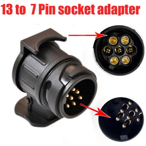 Adaptateur 13 Broches vers 7 Broches pour Remorque Prise 13 Broches pour Remorque de Voiture-Tracteur-Caravane-Porte-Vélo