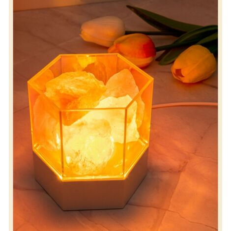 Lampe de Sel de l'Himalaya changement de couleur, USB lumière de nuit naturelle de roche Zen Aromathérapie Yoga Méditation (1/3)