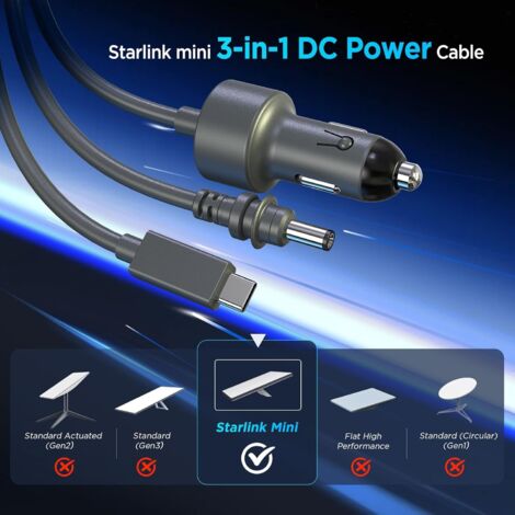 LARRITS Câble Allume-Cigare Mini USB 12-24V 3,5m 3,5A - Angle 90 Degrés Pour Dashcam, GPS, Navigation Voiture