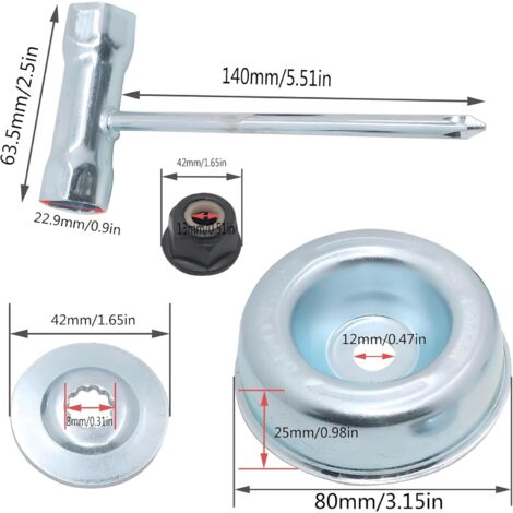 Kit Entretien Tondeuse Débroussailleuse Stihl FS55 FS56 FS80 FS85 FS90 FS100 FS120 – Rondelle, Plaque, Écrou, Clé En T