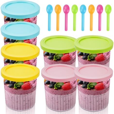 Lot de 8 boîtes de rangement pour ninja Creami Deluxe Pints compatible NC501, série NC500, 680 ml, sans BPA, passe au lave-vaisselle (8 pièces)