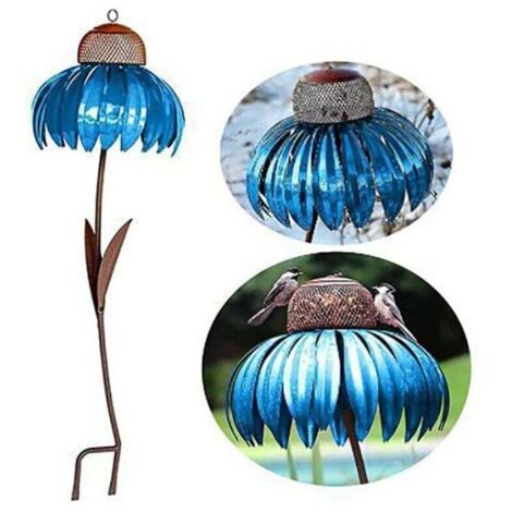 Coneflower Mangeoire Oiseaux Fer Debout Mangeoire Oiseaux ArrièreCour Poteau De Fleur Mangeoire Oiseaux Jardin Art Mangeoire Oiseaux En Métal Décoration De Jardin