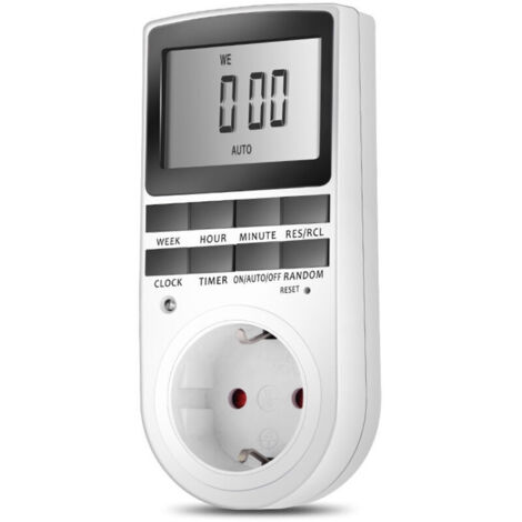 Prise Programmable Digitale  Minuterie Numérique Hebdomadaire, Écran LCD, Économie d'Énergie (1 Pack)