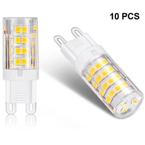 Lot de 10 ampoules LED G9  5 W, équivalent 40 W, blanc chaud 3 000 K, 220 V240 V, angle de faisceau 360°