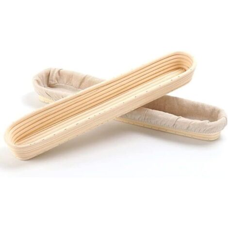 Baguette Banneton Lot de 2 paniers à pain et doublure en lin 34105.5CM en rotin naturel