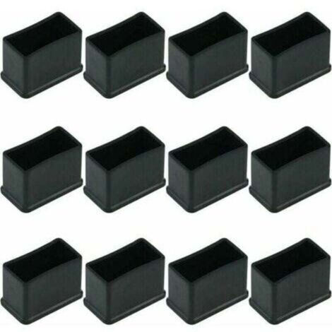 Lot de 12 embouts de protection en feutre de caoutchouc pour pieds de table et chaisesNoir 15 x 30 mmProtection des sols et adhérence accrue