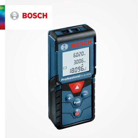 Télémètre laser GLM4000 40 mPrécision +/ 1,5 mmRésistant à l'eau IP54Grand écran rétroéclairéMallette de transport incluse  0601072981