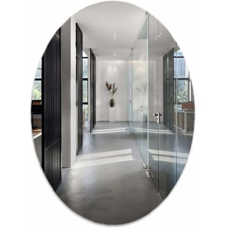 Miroir De Salle De Bain Ovale Moderne Et Simple, Miroir De Salle De Bain Auto-adhésif, Miroir De Maquillage Mural, Joli Miroir Décoratif De Style Chic (3040cm) (1/4)