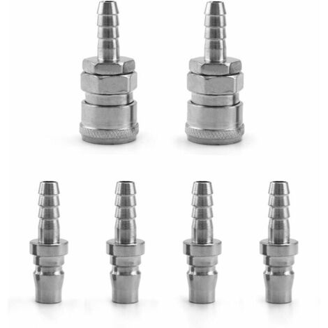 6 Pcs Embout Compresseur Air, 8mm Raccord Pneumatique Rapide Male Femelle (SH20+PH20)