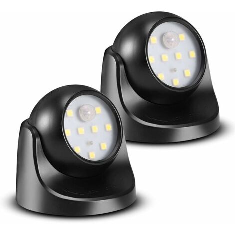 Spot LED avec Detecteur de mouvement, 2 Unités Projecteur LED Sans Fil, 150 Lumen, Sphère Amovible, Rotation et Inclinaison à 360 degrés (1/5)