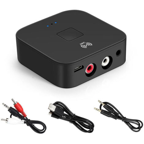 Wb11 Recepteur Bluetooth 5.0 Adaptateur De Recepteur Audio Sans Fil Apt-X Nfc Cvc6.0 Avec Microphone Sortie Aux Pour Casque Haut-Parleur Systeme Stereo Pour La Maison, Le Noir