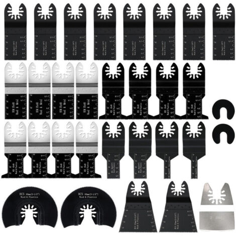 31Pcs Accessoires pour Outils Oscillants,Professional Lame Outil Multifonction Kits coupe bois/métal/plastique,Lame de Scie Oscillante Universelles pour Fein Multimaster,Dremel,Bosch,Makita,Dewalt