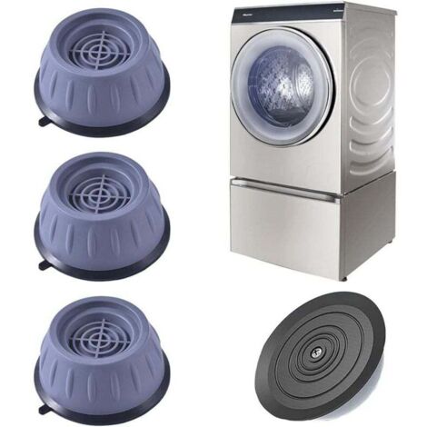 Tampons À Pied Machine À Laver 4 Pièces Universal Tapis Anti-Vibration pour Machine à Laver - Caoutchouc Antidérapant Coussinets/Pieds Stabilisateur Piédestal pour Machines à Laver Séchoirs et Meubles (1/4)