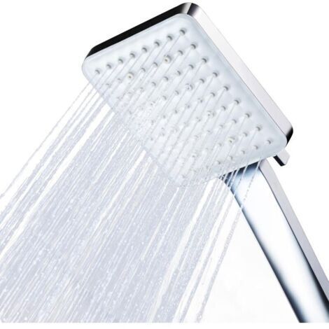 Pommeau de Douche, Pommeau Douche Haute Pression Carré Pomme de Douche Puissante de Remplacement Réglable Universelle, 6 Modes, Chromés (1/5)