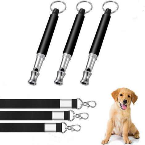 Sifflet pour Chien, 3 pièces de sifflet à ultrasons pour Chien, sifflet pour Chien réglable à Haute fréquence, sifflet pour Chien Professionnel, avec lanière Gratuite, poignée de sifflet