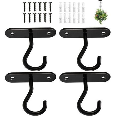 4 Pièces de Plant Hooks, 7cm Crochets pour Plantes à Fixation Murale pour Lampes Pots de Fleurs Lanternes Mangeoires à Oiseaux Carillons Éoliens Décoration Intérieure Extérieure