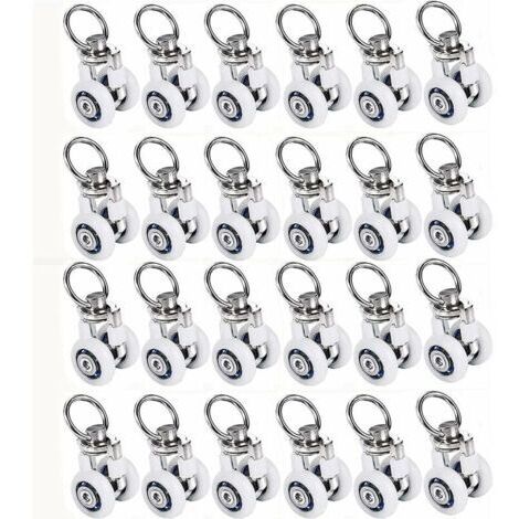 20pcs 38x20mm Rouleaux de Rail de rideau, Poulie Silencieuse,pour Accessoires Rideaux Dans Salles de Bains,Chambres