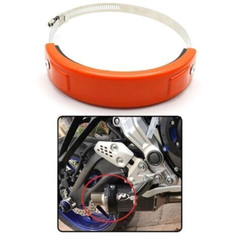 (couleur orange)Tuyau Echappement Couvercle Protection 100mm-160mm Universel Moto (1/5)