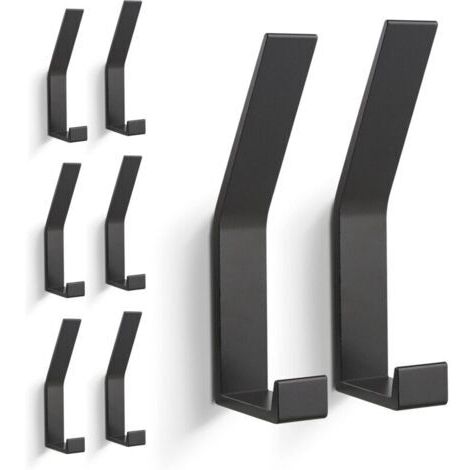 8 PCs Patères, Porte Manteau Mural (Vis Invisibles), Crochet Porte Manteau Moderne pour Vestes, Manteaux, Vêtements, écharpes, Sacs à Main et Plus (Noir)