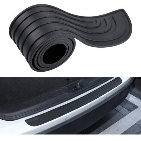 Protection Pare Choc Voiture,90cm x 7cm Protection de Seuil de Chargement en Caoutchouc, Protecteur Pare-Chocs Arrière Autocollante,Compatible avec la Plupart des Voitures
