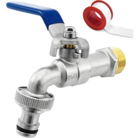 3/4'' Pouce Robinet d'eau en Laiton de Qualité Supérieure, Résistant à la Rouille et au Gel pour Jardin, Machine à Laver, Baril de Pluie