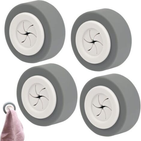 4 PACK Accroche Torchon Auto-Auto Adhésives, Porte Torchon Crochet Adhésif Ronde Support de Pince, ABS Accroche Serviette Adhésif Aalle de Bain, Sans Perçage Crochet Torchon Cuisine et Maison