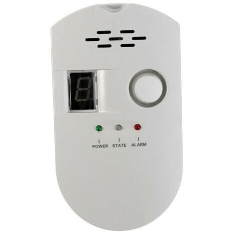 Détecteur de Fuite de gaz LPG/Gaz Naturel/Charbon, Moniteur de Capteur Enfichable avec Alarme sonore et Affichage numérique à LED, pour Combustible Méthane, Propane, Butane