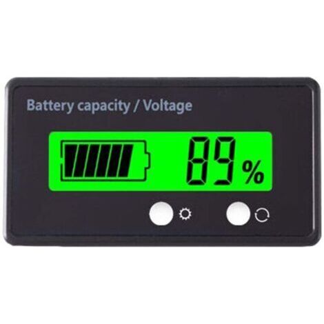 Compteur de tension de capacité de batterie avec alarme DC 12 V 24 V 36 V 48 V 72 V Moniteur de batterie au plomb et au lithium-ion (Vert)