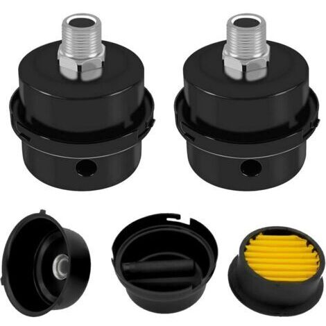 Lot de 2 Filtres à Air pour Compresseur, Filtre à Air pour Compresseur, Filetage 5/8" 20 mm, Filtre D'Admission en Métal, pour Compresseur, Filtre à Air, Compresseur D'Air, Pièces De Rechange