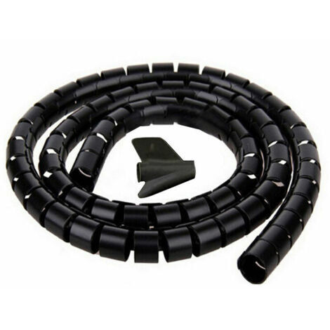 Cache Cable, 2m - ∅16mm, Noir, 2m Gaine Souple Electrique Cable Management pour Ranger ou Cacher les TV PC Câbles, Gestion des Câbles pour Maison et Bureau