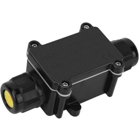 Boite Etanche Electrique Exterieur IP68, 2 Voies Boite de Jonction Etanche,Boîtier de Raccordement Connecteur de Câble Boite de Derivation pour Câble Ø 4 mm à 15mm,Noir
