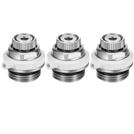 (3 Pcs)Vanne de Purge de Radiateur Automatique Radiateur de Ventilation de 1/2 Pouce Soupape d'Évacuation d'Air Évent Automatique à Couper en Laiton Vanne de Radiateur à Purge Automatique