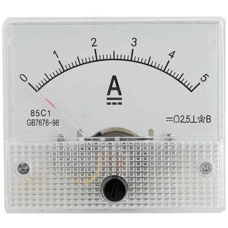 (Ampèremètre 5A) Ampèremètre et voltmètre analogique de Tension, Ampèremètre et Voltmètre Actuel du Courant analogique 85C1 de CC