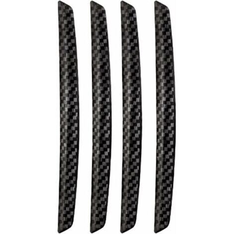 4 Pcs de Protecteurs de Bord de Porte en Fibre de Carbone Noire, Autocollants de Protection Contre Les Collisions de Voiture, Peuvent être Utilisés dans Diverses Voitures