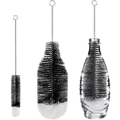 Lot de 2 Goupillon Bouteille Brosses de Nettoyage Brosse Bouteille Nettoyage Avancé pour Bouteilles en Verre Thermos Biberons Et Tasses